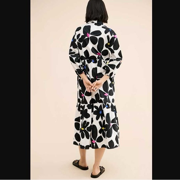 NWT Anthropologie Black and White “The Bettina” Floral Dress - Picture 6 of 11